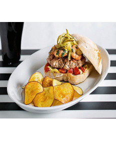 Hamb&uacute;rguer de Isca de Peixe e Camar&atilde;o